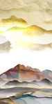 山水装饰玄关画 TIF分层