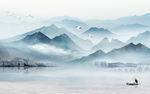 风景画电视背景墙 TIF分层