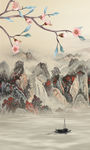 国画中式山水画 TIF分层