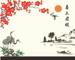 喜上眉梢 梅花 仙鹤