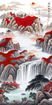 流水生财山水画