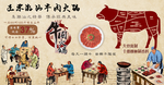 牛肉火锅背景墙装饰画