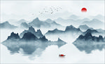 云雾山水画