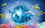 海底世界3D电视背景墙