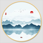圆形山水