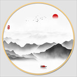 山水圆形
