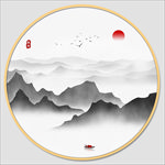 圆形山水画