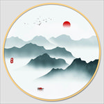 圆形水墨
