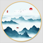 圆形水墨