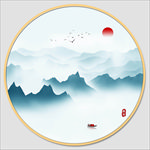 圆形水墨