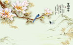 花开富贵电视墙背景图