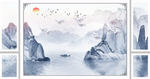 中式山水电视墙背景图