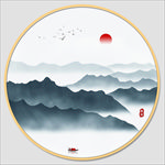 圆形山水