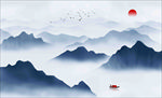 水墨山水中式画