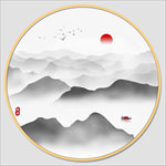圆形水墨