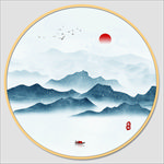 圆形水墨画