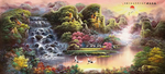 流水生财山水油画