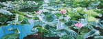 荷花油画