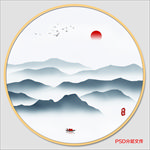 圆形山水画