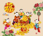 五子图 金童玉女