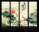 荷花国画