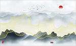 水墨山
