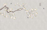 中式手绘工笔花鸟背景墙装饰画