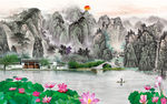 简约中式新山水画 tif分层
