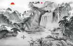 国画中式新山水画 tif分层