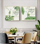 清新北欧简约绿叶装饰画