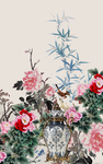 女装旗袍山水画