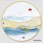 圆形山水