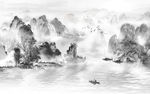 高档 意境中式山水 tif分层