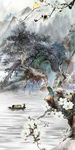 国画玄关意境山水 tif分层