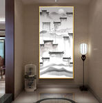 徽派建筑山水玄关画