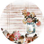 菊花水墨画