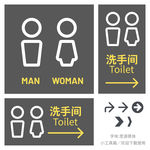 洗手间标识牌