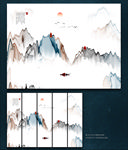 背景墙 新中式无框画