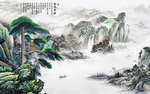 迎客松山水画