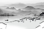 现代山水新中式画 TIF分层
