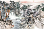 电视背景 山水国画