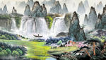 电视背景 国画山水