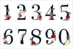花型数字图案矢量