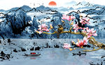 意境中式水墨山水 tif分层