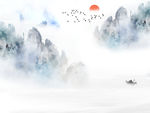 新款中式山水电视背景墙