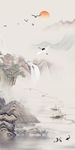 国画中国风山水 TIF分层