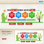 四有三者好教师文化墙 学校办公