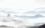 中式水墨山水电视背景墙