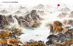 招财进宝山水画