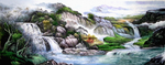 流水生财山水画